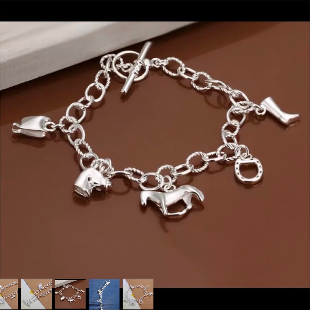 Equestrian Silver Charm Bracelets